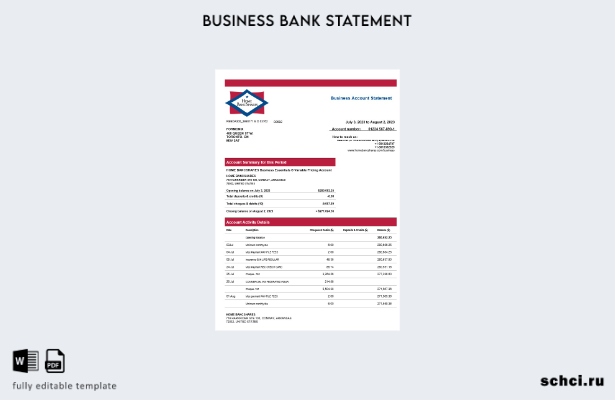 цифровая загрузка Главная страница Bancshares Bank выписка со счета фирмы Шаблон